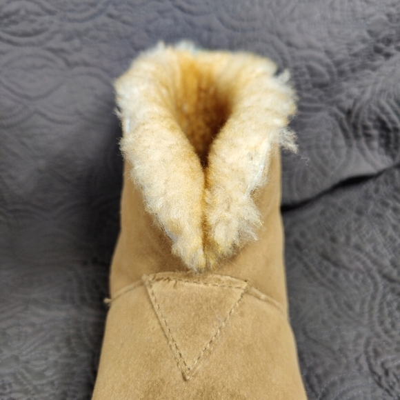 Cloud Nine Sheep Skin Suede Brown Moccasin Shearling Lined Comfy Slipper Men's 9 - Picture 3 of 11